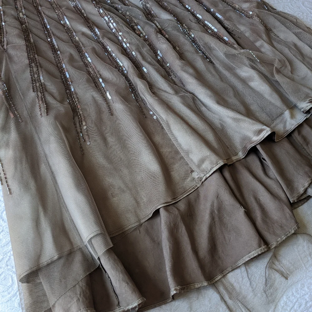 Strapless Champagne Formal Prom Dress - Picture 7 of 10